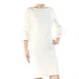 American Living bell sleeve white dress Size 12